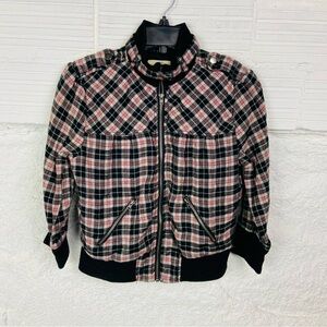 So Wear It Declare It Checkered plaid lightweight kids Jacket size medium